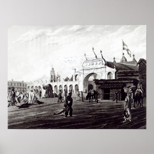 Marktplatz, eingraviert von Daniel Havell 1820 Poster (Vorne)