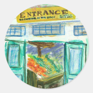 Marktplatz Eintrittskleber (Pike Place Seattle) Runder Aufkleber