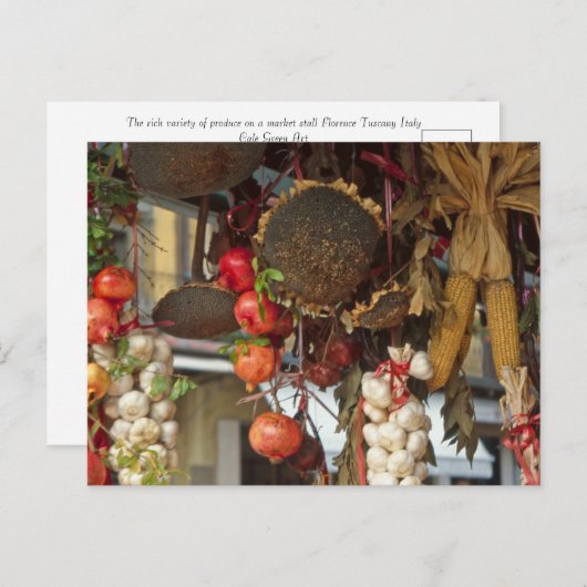 Marktplatz Florenz Feiertagspostkarte (Vorne/Hinten)