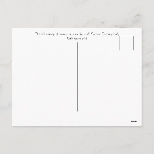 Marktplatz Florenz Feiertagspostkarte (Rückseite)