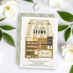 Marktplatz für lokale Bauer am 1. Geburtstag Einladung