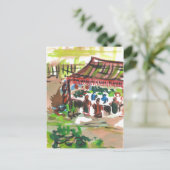 Marktplatz für Wasserfarben Postkarte (Stehend Vorderseite)