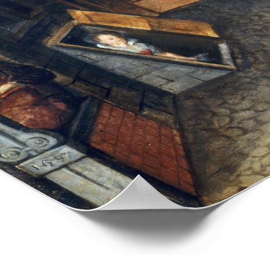 Marktplatz in Bergen - Abel Grimmer Fine Art Poster (Ecke)