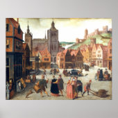 Marktplatz in Bergen - Abel Grimmer Fine Art Poster (Vorne)