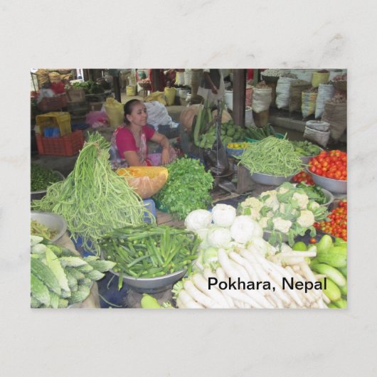 Marktplatz in Pokhara Postkarte (Vorderseite)