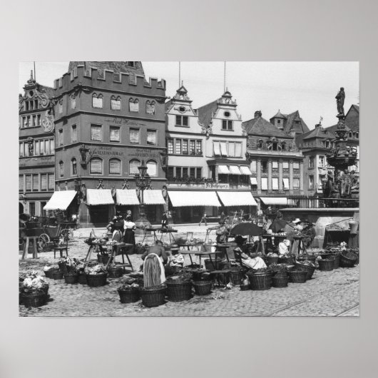 Marktplatz in Trier, c.1910 Poster (Vorne)