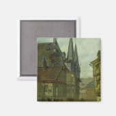 Marktplatz in Wernigerode, 1861 Magnet (Vorderseite/Rückseite)