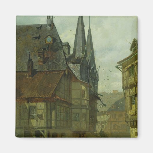 Marktplatz in Wernigerode, 1861 Magnet (Vorne)