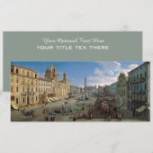 Marktplatz Navona, Rom-Kunstgewohnheitseinladung Einladung (Vorne/Hinten)