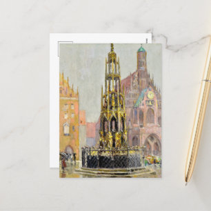 Marktplatz, Nürnberg, 1928 von Grant Wood Feiertagspostkarte