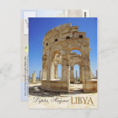 Marktplatz Ruins, Leptis Magna, Libyen Postkarte (Vorne/Hinten)