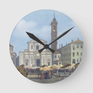 Marktplatz Santo Stefano 'von den Ansichten von Runde Wanduhr