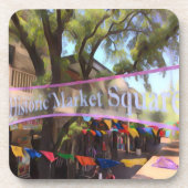 Marktplatz Wasserfarbe - San Antonio Getränkeuntersetzer (Vorderseite)