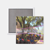 Marktplatz Wasserfarbe - San Antonio Magnet (Vorderseite/Rückseite)
