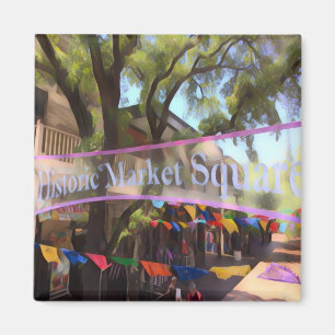 Marktplatz Wasserfarbe - San Antonio Magnet