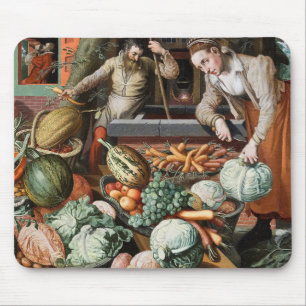 „Marktszene“ vintage Kunst-Mauspad Mousepad