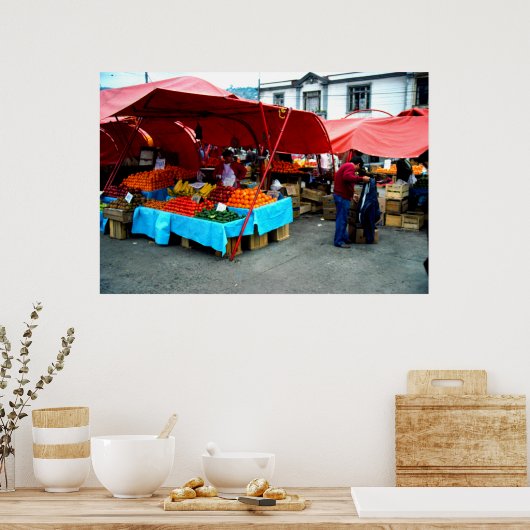 Markttag, Valparaiso, Chile Poster (Küche)