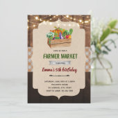 Marktthema für rustikalen Bauer Einladung (Stehend Vorderseite)