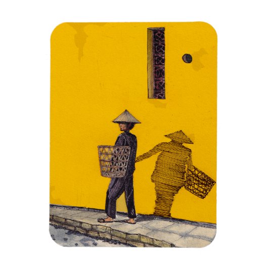 Marktvertreter in Hoi und Vietnam - Illustration Magnet (Vertikal)