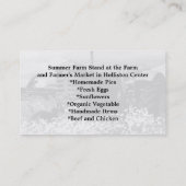 Marktwirtschaft der Landwirte Visitenkarte (Rückseite)