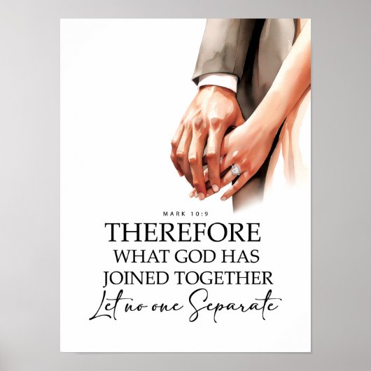 Markus 10:9 Vereint Poster (Vorne)