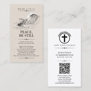 Markus 4:39-41 Pastor Visitenkarte mit QR-Code