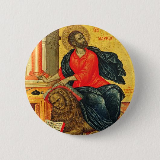 Markus der evangelistischen orthodoxen Ikone Button (Vorderseite)