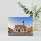 Markuskirche und Platz bei Sonnenuntergang in Zagr Postkarte (Stehend Vorderseite)