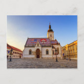 Markuskirche und Platz bei Sonnenuntergang in Zagr Postkarte (Vorderseite)