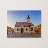 Markuskirche und Platz bei Sonnenuntergang in Zagr Puzzle (Horizontal)