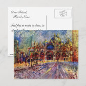 Markusplatz in Venedig Von Pierre-Auguste Postkarte (Vorne/Hinten)