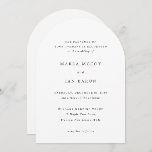 Marla Classic Wedding Einladung (Vorne/Hinten)