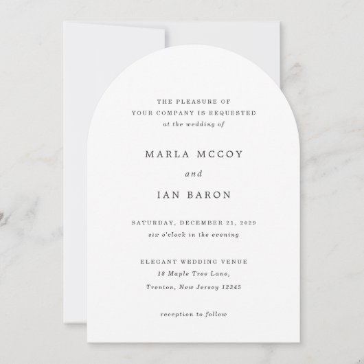 Marla Classic Wedding Einladung (Vorderseite)