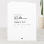 Marla Kay Mangan as Computer Ink Wash Karte (Rückseite)