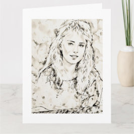 Marla Kay Mangan Computer Sketch Ink Wash 2 Karte