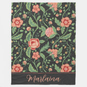 Marlaina Schwarzes Jugendstil Fleecedecke (Vorderseite)