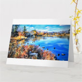 Marla's Water Color Pond card   Karte (Gelbe Blume)