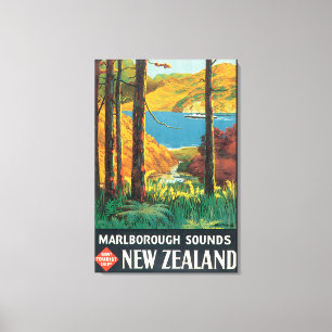 Marlborough klingt Vintages Reise-Plakat Leinwanddruck