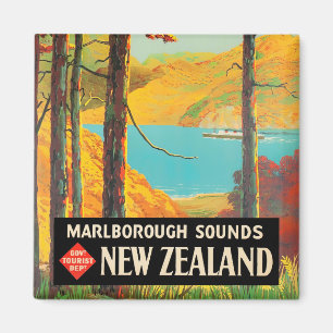 Marlborough Neuseeland Vintage-Reise Magnet
