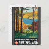 Marlborough Sounds Govt Tourist Dept New Zealand, Postkarte (Vorne/Hinten)