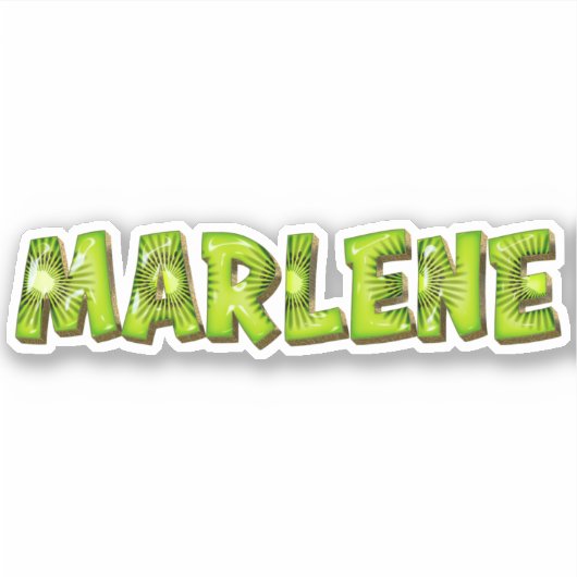 Marlene Name Kiwi Design Aufkleber Sticker (Vorderseite)