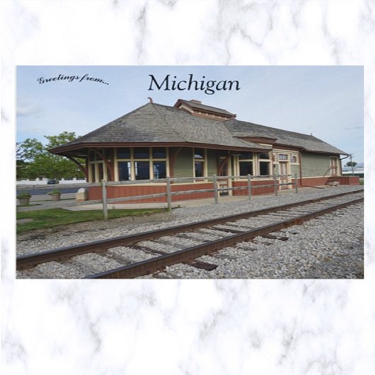 Marlette Train Depot Michigan Postkarte