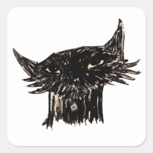 Marley Fish Cartoons Head Quadratischer Aufkleber (Vorderseite)