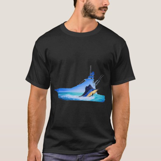 Marlin-Boot-Silhouette T-Shirt (Vorderseite)