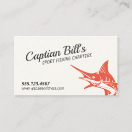 Marlin Business Card Sport Fishing Charters Visitenkarte