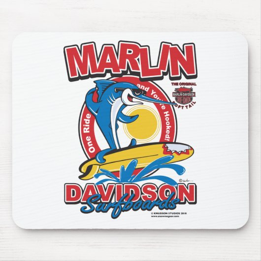 Marlin Davidsons Surfboards Mousepad (Vorne)