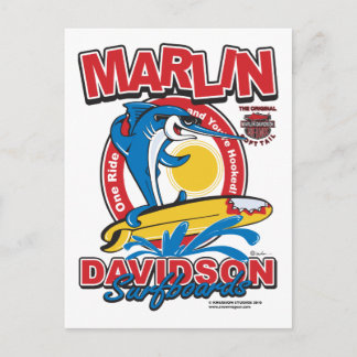 Marlin Davidsons Surfboards Postkarte