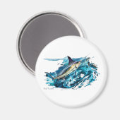 Marlin, der mit Thunfisch springt Magnet (Vorderseite/Rückseite)