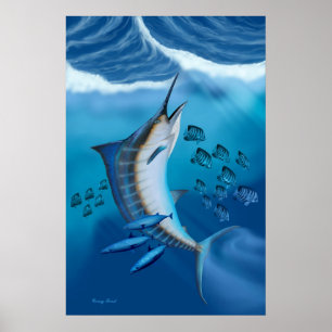 Marlin Fish Print Poster
