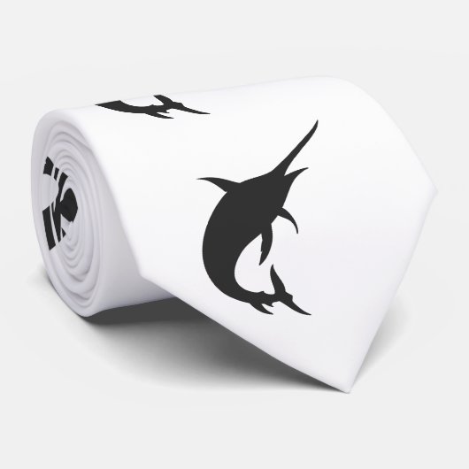 Marlin fish Silhouette - Farbe wählen Krawatte (Gerollt)